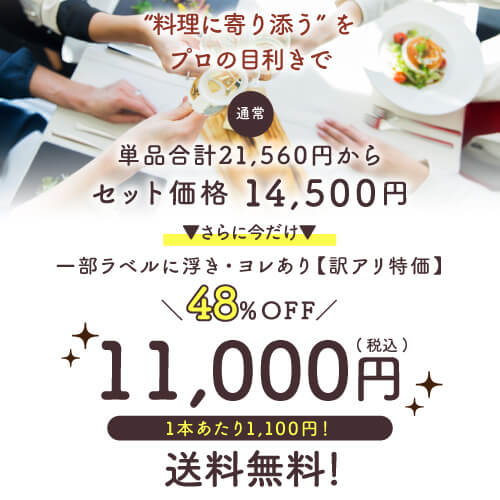 【訳あり48%OFF】家飲み革命!ペアリングワイン11本セット【田邉公一ソムリエ監修ペアリング】