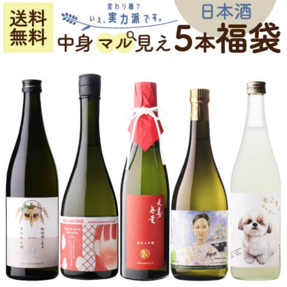 33%OFF 中身マル見え 日本酒5本福袋 送料無料